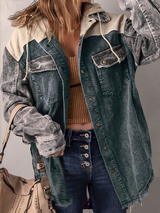 Bianka - Stylische 3-farbige Jacke – Blau
