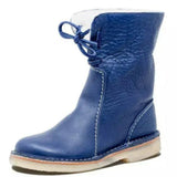 Helena – mit wolle gefütterte lederstiefel für damen – Blau