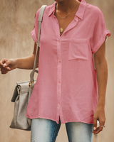 Ethereal - Entspannte Passform Bluse – Rosa