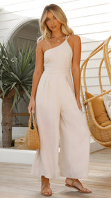 Veronica | Neue Ankunft ärmelloser Jumpsuit mit schmaler Taille – Khaki