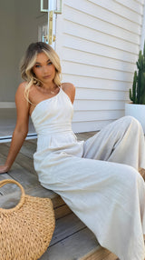 Veronica | Neue Ankunft ärmelloser Jumpsuit mit schmaler Taille – Grau