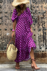 Isadora - Gestuftes Maxikleid – Lila