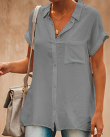 Ethereal - Entspannte Passform Bluse – Grau