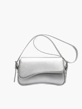 Schultertasche im Satteltaschen-Stil – Silber
