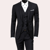 Herren-Anzug mit Schlanker Passform | dreiteiliges Set – Schwarz