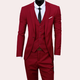 Herren-Anzug mit Schlanker Passform | dreiteiliges Set – Rot
