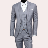 Herren-Anzug mit Schlanker Passform | dreiteiliges Set – Grau