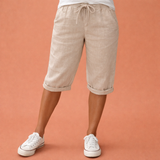 Bequeme Baumwollshorts für Damen mit eleganter Passform | Liora – Beige
