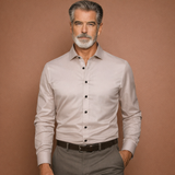 Slim-Fit Herrenhemd mit langen Ärmeln für Business- und Freizeitoutfits | Reinout – Beige