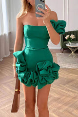 Bella | Festliches Kleid mit Blumenmuster – Grün