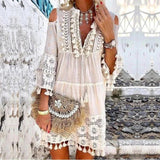 Bella | Minikleid im Boho Stil – Weiß