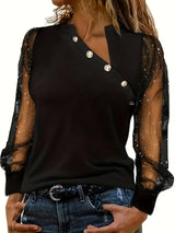Bella | Moderne elegante One Shoulder Bluse – Schwarz