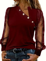 Bella | Moderne elegante One Shoulder Bluse – Burgund