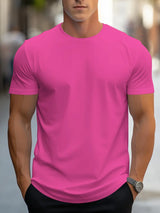 Owen - Herren T-Shirt aus Baumwolle, einfarbig – lässig & trendig – Dunkelrosa
