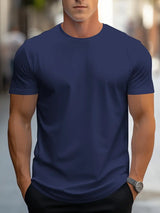 Owen - Herren T-Shirt aus Baumwolle, einfarbig – lässig & trendig – Marineblau