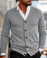 Bequeme Herren Strickjacke – Hellgrau