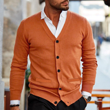 Bequeme Herren Strickjacke – Orange