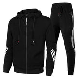 Bequemer Trainingsanzug mit modernem Design – Schwarz