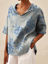 Lisianne – Sommerliches Blumen Top – Hellblau