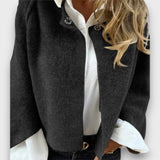 Celeste – Eleganter Kurzcardigan mit weicher Struktur – Schwarz