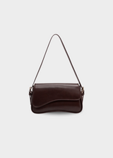 Handtasche Damen – Vegane Umhängetasche mit Kette – Kaffee