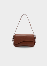 Handtasche Damen – Vegane Umhängetasche mit Kette – Braun