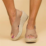 Vegan‑Leder Espadrille Sandalen mit Unterstützend Komfort – Braun