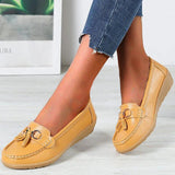 Bathshua - Leder Bequeme Schuhe – Gelb