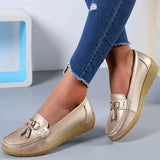 Amy - Orthopädische Lederhalbschuhe – Gold