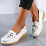 Amy - Orthopädische Lederhalbschuhe – Weiß