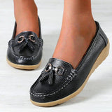 Bathshua - Leder Bequeme Schuhe – Schwarz