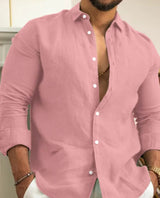 Stilvolle, leichte Sommerhemd für Herren mit zeitloser Eleganz – Rosa