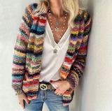 Jessika - Modische und farbenfrohe Strickjacke – Rot