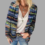 Jessika - Modische und farbenfrohe Strickjacke – Blau