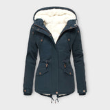 Moriel – Gefütterte Winterjacke mit Kapuze – Blau