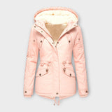 Moriel – Gefütterte Winterjacke mit Kapuze – Rosa