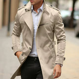 Eleganter frühlings-trenchcoat für herren – Beige