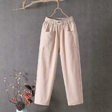 Drune | Lässige Hose Aus Baumwolle mit Elastischem Bund – Rosa