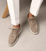 George - Luxuriöse Herren-Loafer aus Leder mit Schnürung – Beige