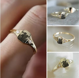 Eleganter Diamantring mit individueller Bildgravur – Gold