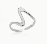 Wellen Designer Ring 18 Gold – Silber