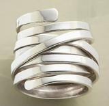 Wirbel Design Vintage Ring – Silber