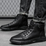Walter - stylische warme schwarze herrenstiefel – Schwarz