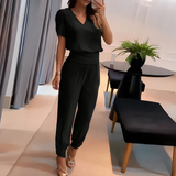 Brigitte - Trendiges set mit bluse und hose – Schwarz