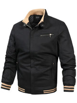 Baumwoll-herrenjacke mit stehkragen – balder – Schwarz