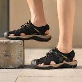Nelson - Einstellbare Herren-Sandalen mit geschlossener Zehenpartie – Schwarz