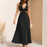 Vania - Elegantes und fließendes Damenkleid – Schwarz