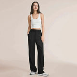 Seraphelle – Elegante High-Waist-Hose mit weitem Bein – Schwarz