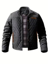 Wattierte herrenjacke mit stehkragen – keith – Schwarz