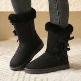 Klassische, mittelhohe schneestiefel für damen – marianne – Schwarz